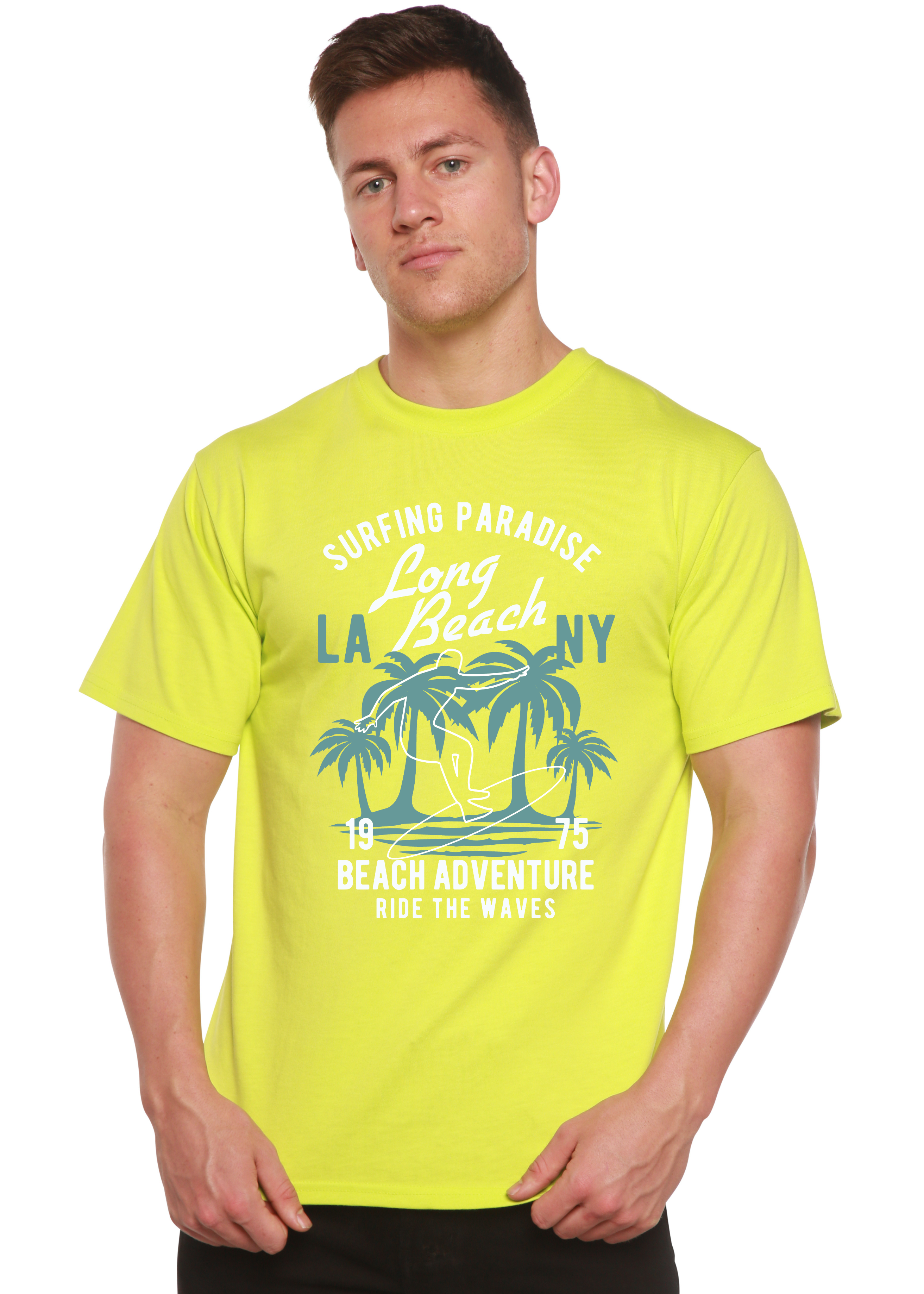 Beach Adventure Men's Bamboo Viscose/Organic Cotton Short Sleeve Graphic T-Shirt Spun Bamboo