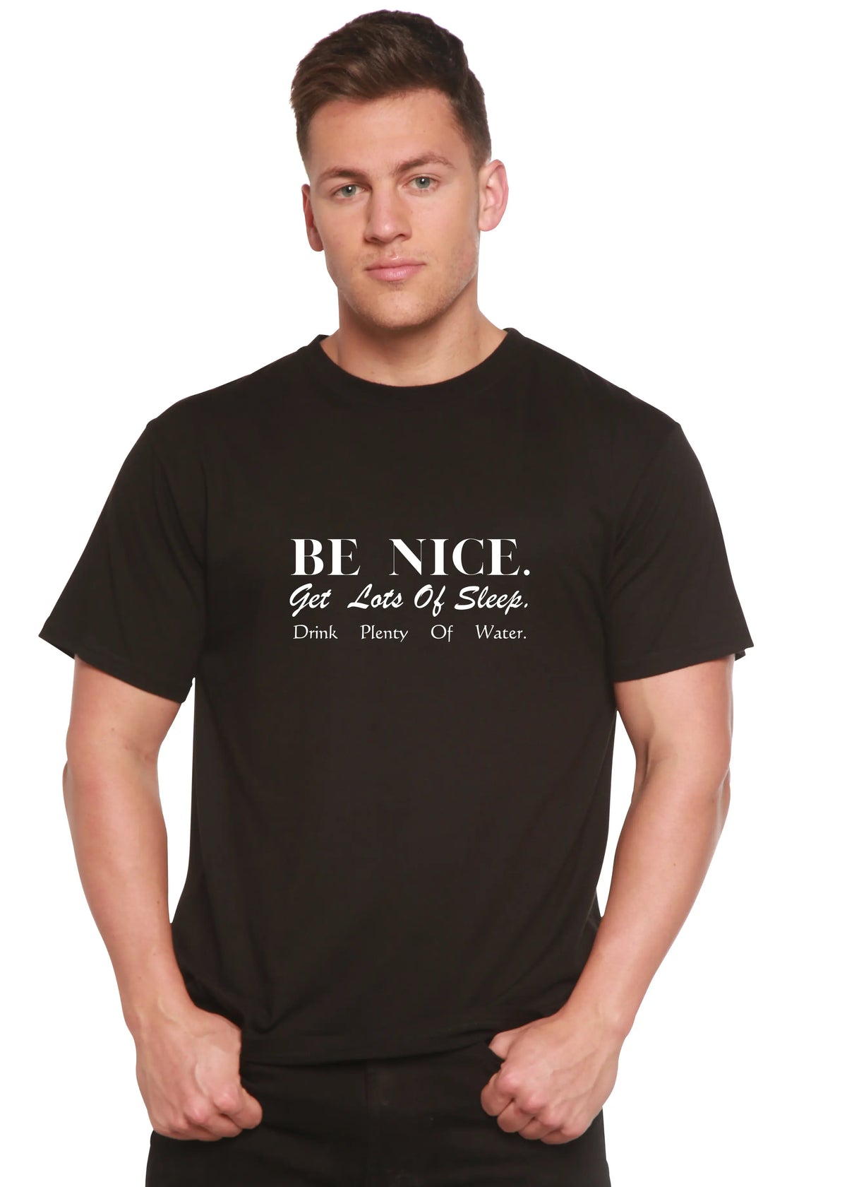 Be Nice Men's Bamboo Viscose/Organic Cotton Short Sleeve Graphic T-Shirt Spun Bamboo