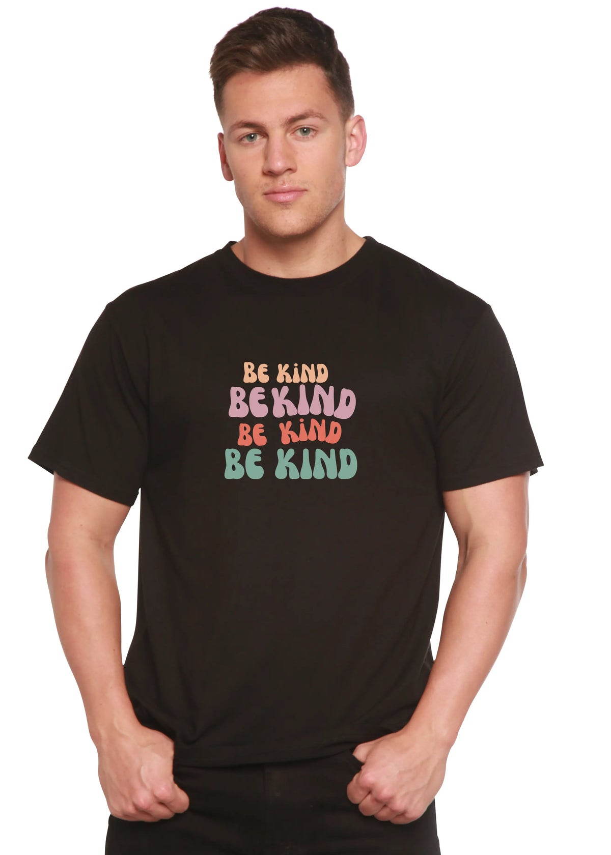 Be Kind Men's Bamboo Viscose/Organic Cotton Short Sleeve Graphic T-Shirt Spun Bamboo