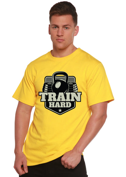 Train Hard Men's Bamboo Viscose/Organic Cotton Short Sleeve Graphic T-Shirt Spun Bamboo