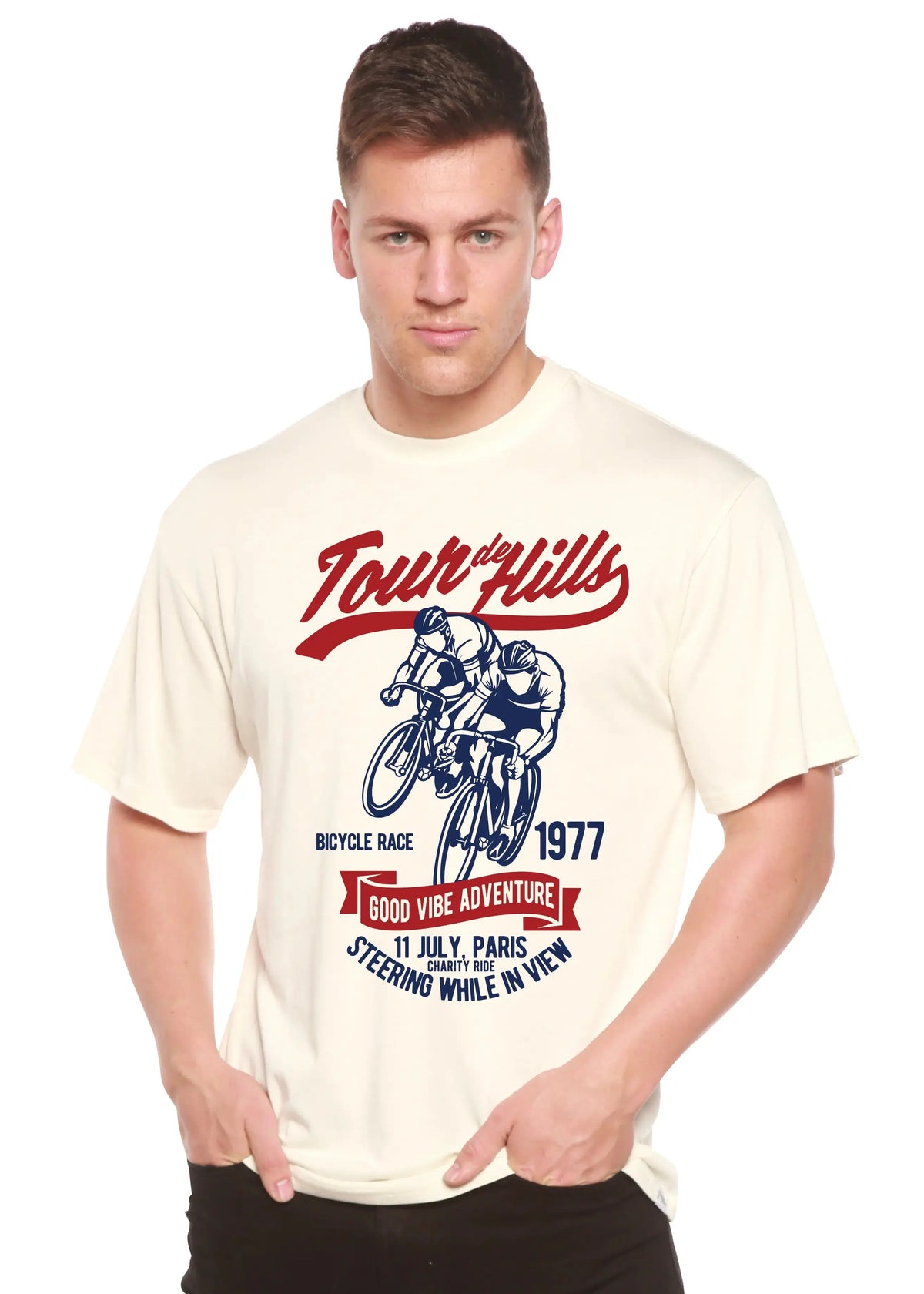Tour De Hills Spun Bamboo® Men's Bamboo Viscose/Organic Cotton Short Sleeve Graphic T-Shirt Spun Bamboo