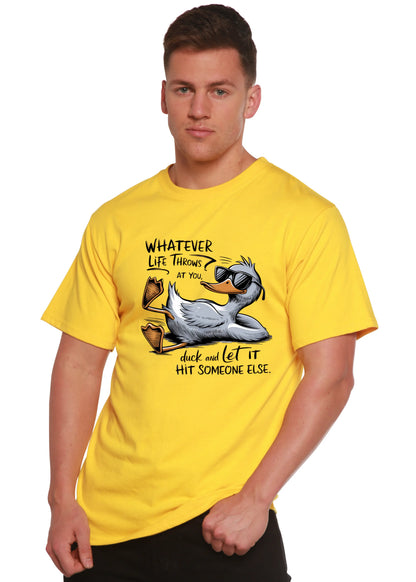 Whatever Life Throws at You Funny Unisex Bamboo/Cotton Graphic T-Shirt Spun Bamboo