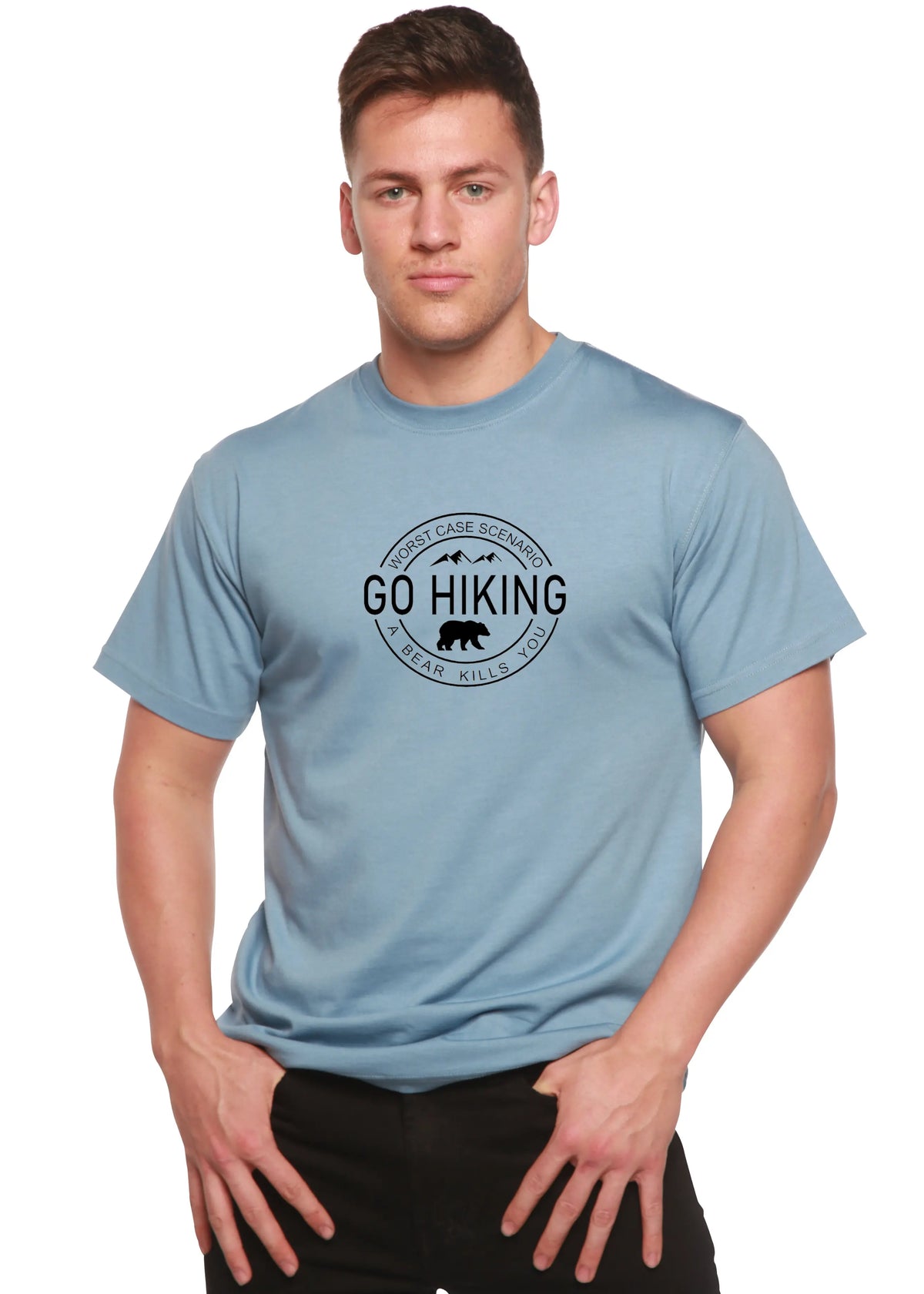 Go Hiking Men's Bamboo Viscose/Organic Cotton Short Sleeve Graphic T-Shirt Spun Bamboo