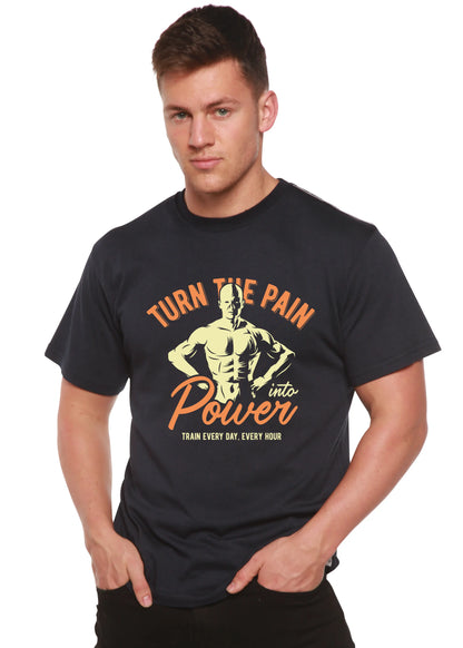 Turn The Pain Men's Bamboo Viscose/Organic Cotton Short Sleeve Graphic T-Shirt Spun Bamboo