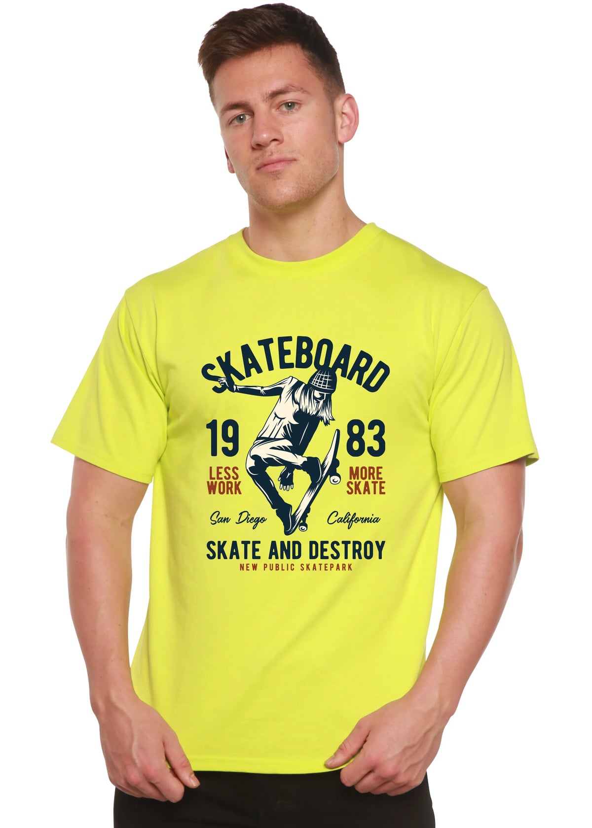 Skateboard 1983 Men's Bamboo Viscose/Organic Cotton Short Sleeve Graphic T-Shirt Spun Bamboo