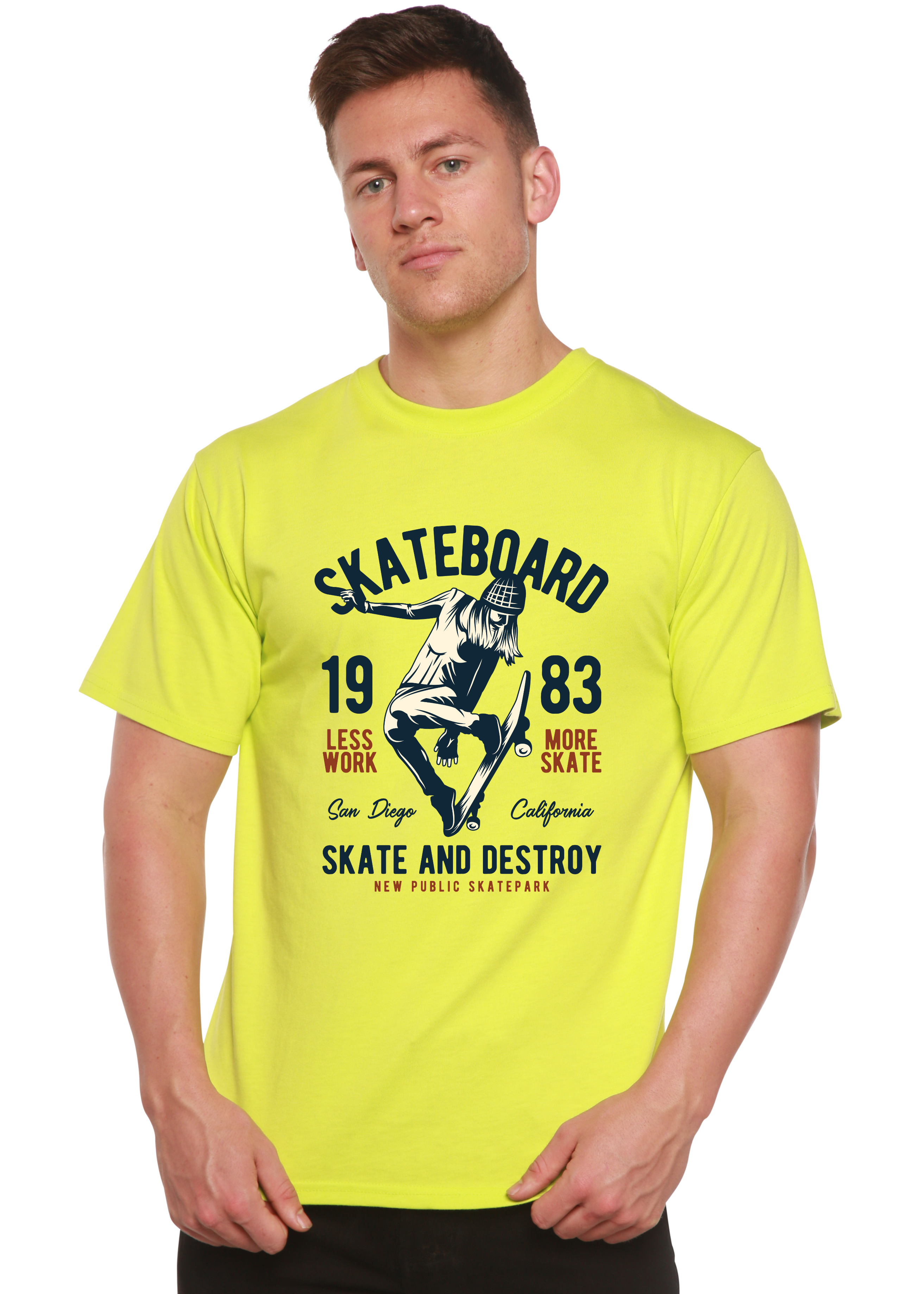 Skateboard 1983 Men's Bamboo Viscose/Organic Cotton Short Sleeve Graphic T-Shirt Spun Bamboo