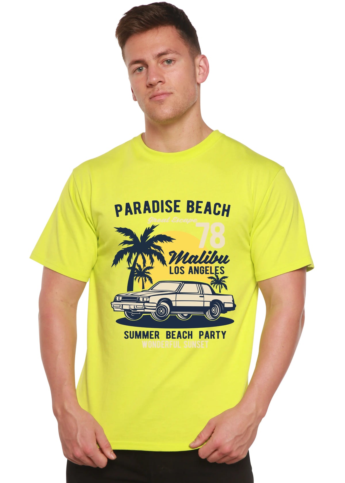 Paradise Beach Spun Bamboo® Men's Bamboo Viscose/Organic Cotton Short Sleeve Graphic T-Shirt Spun Bamboo
