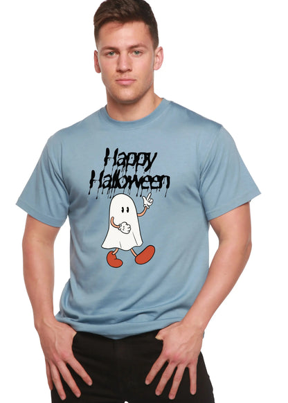 Happy Halloween Men's Bamboo Viscose/Organic Cotton Short Sleeve Graphic T-Shirt Spun Bamboo