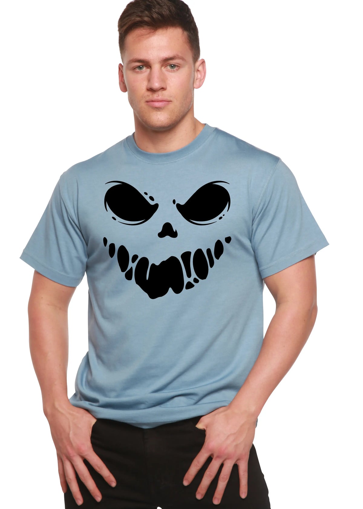 Halloween Boo Men's Bamboo Viscose/Organic Cotton Short Sleeve Graphic T-Shirt Spun Bamboo