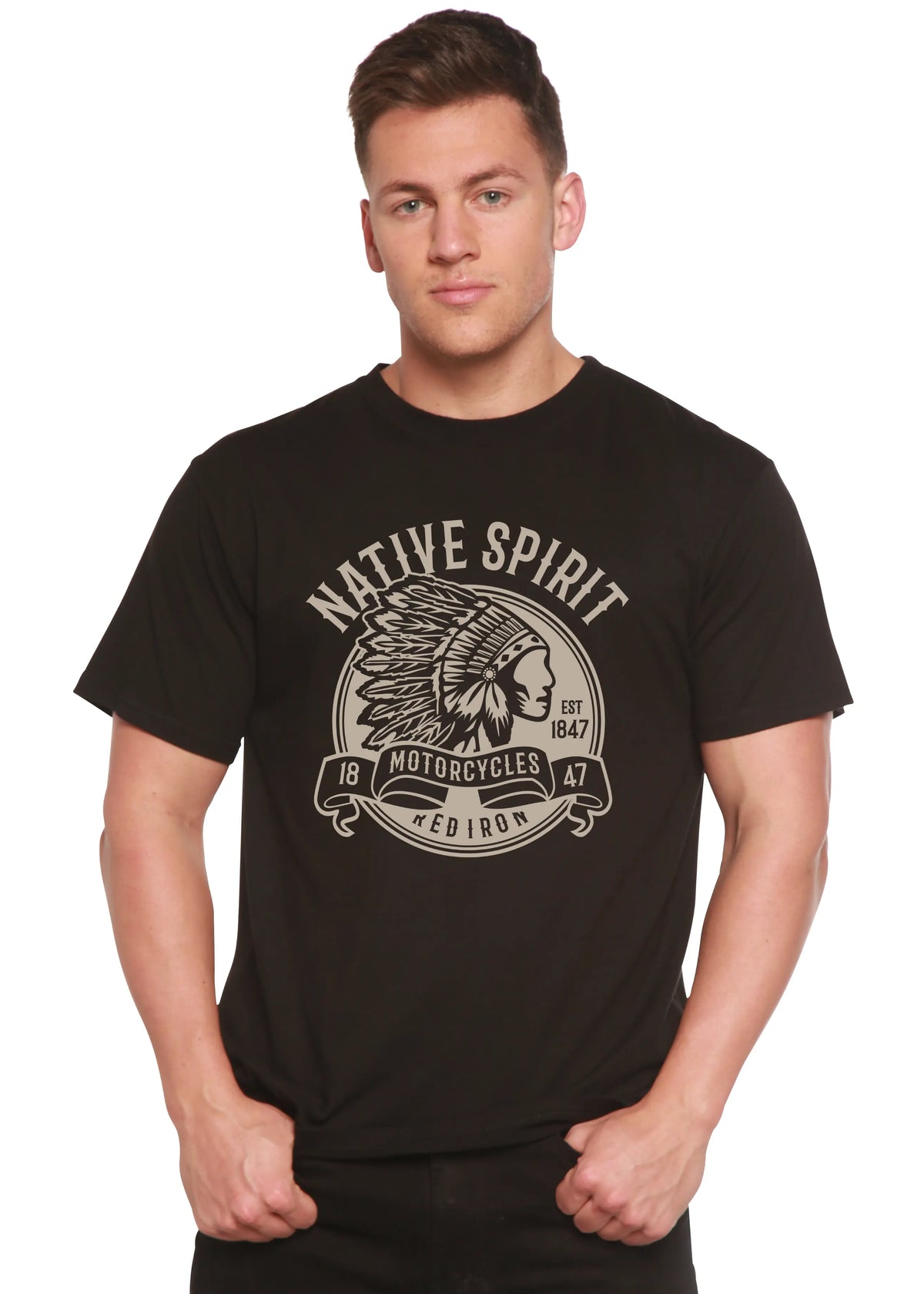 Native Spirit Spun Bamboo® Men's Bamboo Viscose/Organic Cotton Short Sleeve Graphic T-Shirt Spun Bamboo