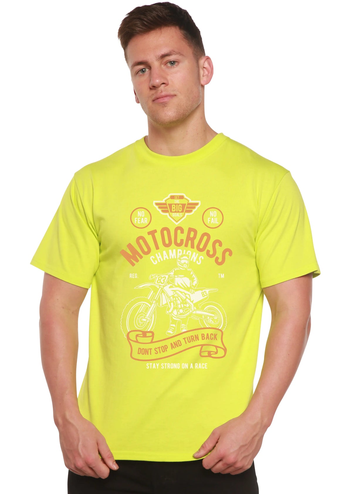 Motocross Champions Men's Bamboo Viscose/Organic Cotton Short Sleeve Graphic T-Shirt Spun Bamboo