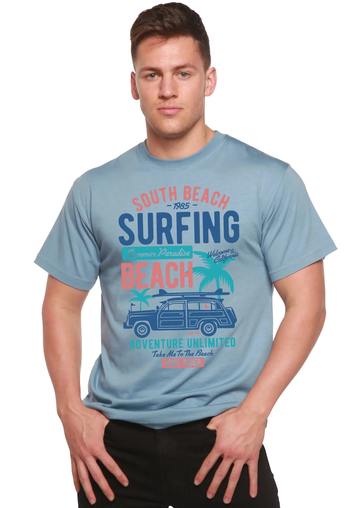 South Beach Spun Bamboo® Men's Bamboo Viscose/Organic Cotton Short Sleeve Graphic T-Shirt Spun Bamboo