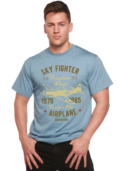 Sky Fighter Spun Bamboo® Men's Bamboo Viscose/Organic Cotton Short Sleeve Graphic T-Shirt Spun Bamboo