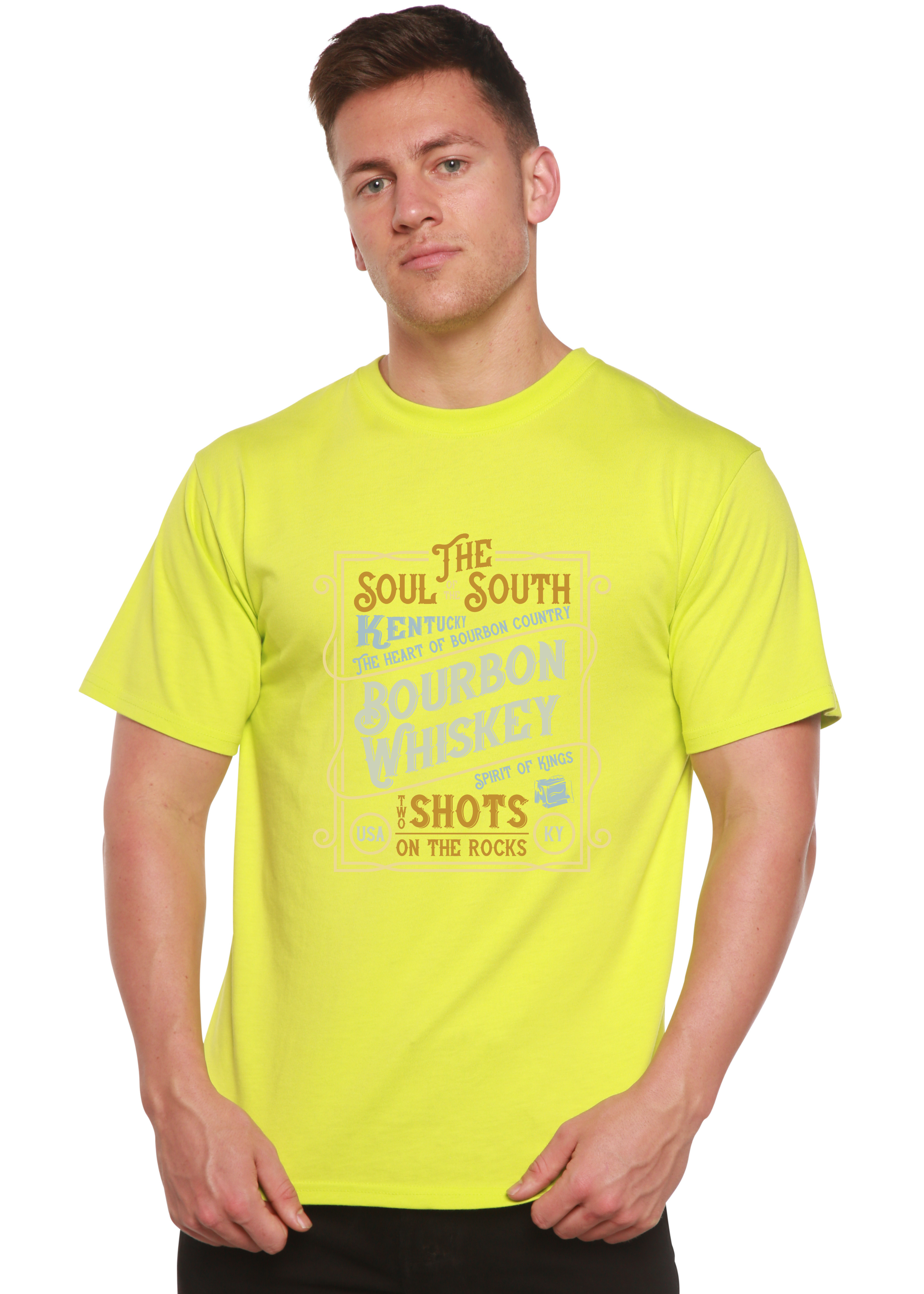 Bourbon Whiskey Men's Bamboo Viscose/Organic Cotton Short Sleeve Graphic T-Shirt Spun Bamboo