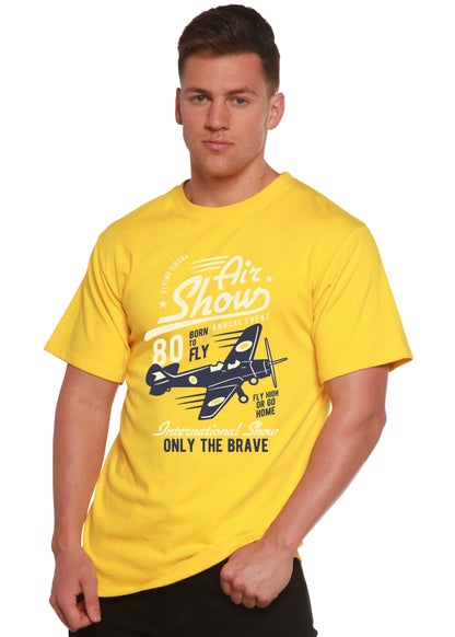 Air Show Men's Bamboo Viscose/Organic Cotton Short Sleeve Graphic T-Shirt Spun Bamboo