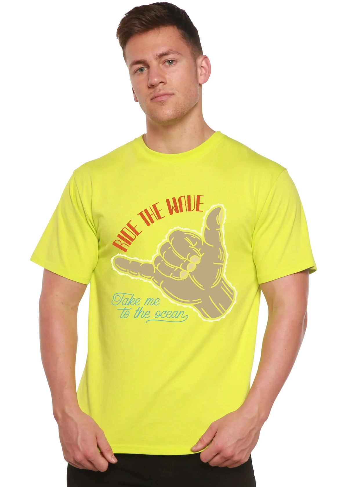 Ride The Wave Men's Bamboo Viscose/Organic Cotton Short Sleeve Graphic T-Shirt Spun Bamboo