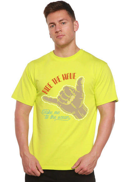 Ride The Wave Men's Bamboo Viscose/Organic Cotton Short Sleeve Graphic T-Shirt Spun Bamboo