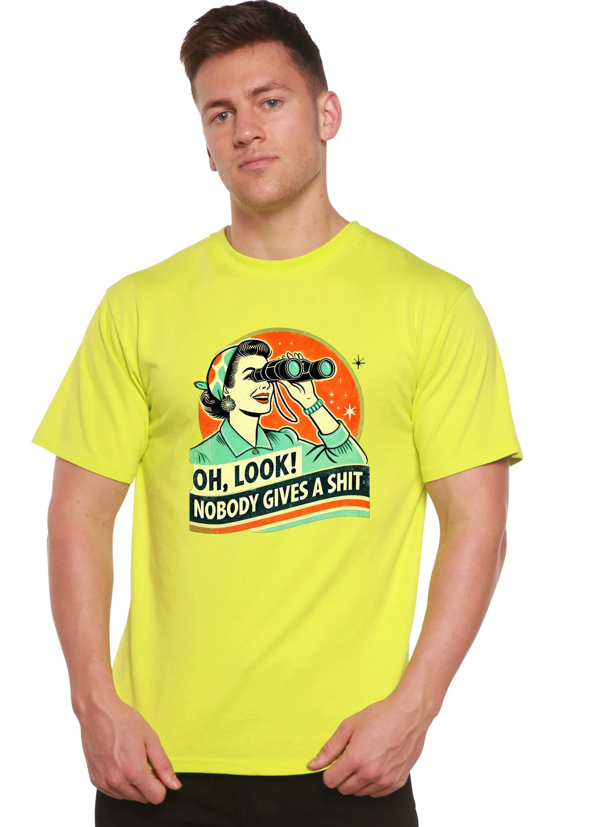 Funny Retro Woman Unisex Bamboo/Cotton Graphic T-Shirt Spun Bamboo