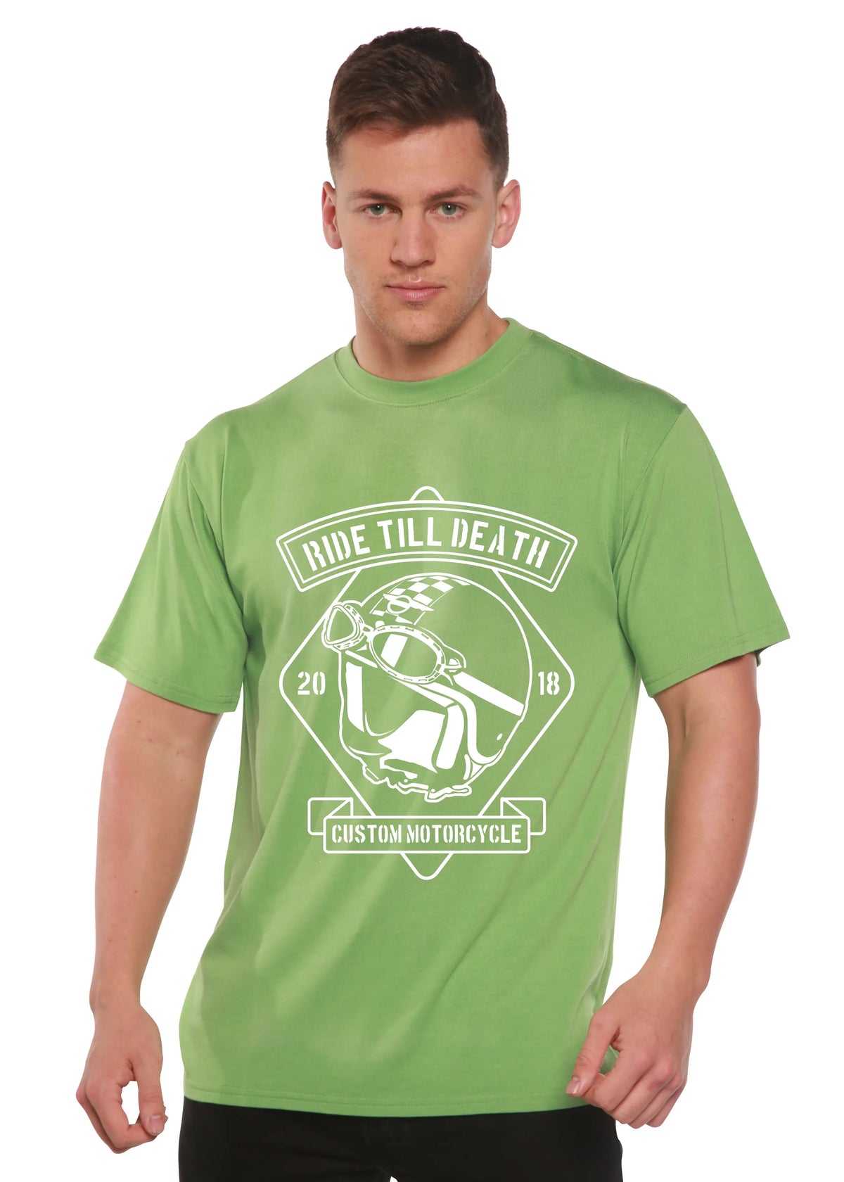 Ride Till Death Spun Bamboo® Men's Bamboo Viscose/Organic Cotton Short Sleeve Graphic T-Shirt Spun Bamboo