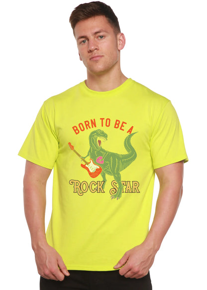 Born To Be A Rock Star Men's Bamboo Viscose/Organic Cotton Short Sleeve Graphic T-Shirt Spun Bamboo