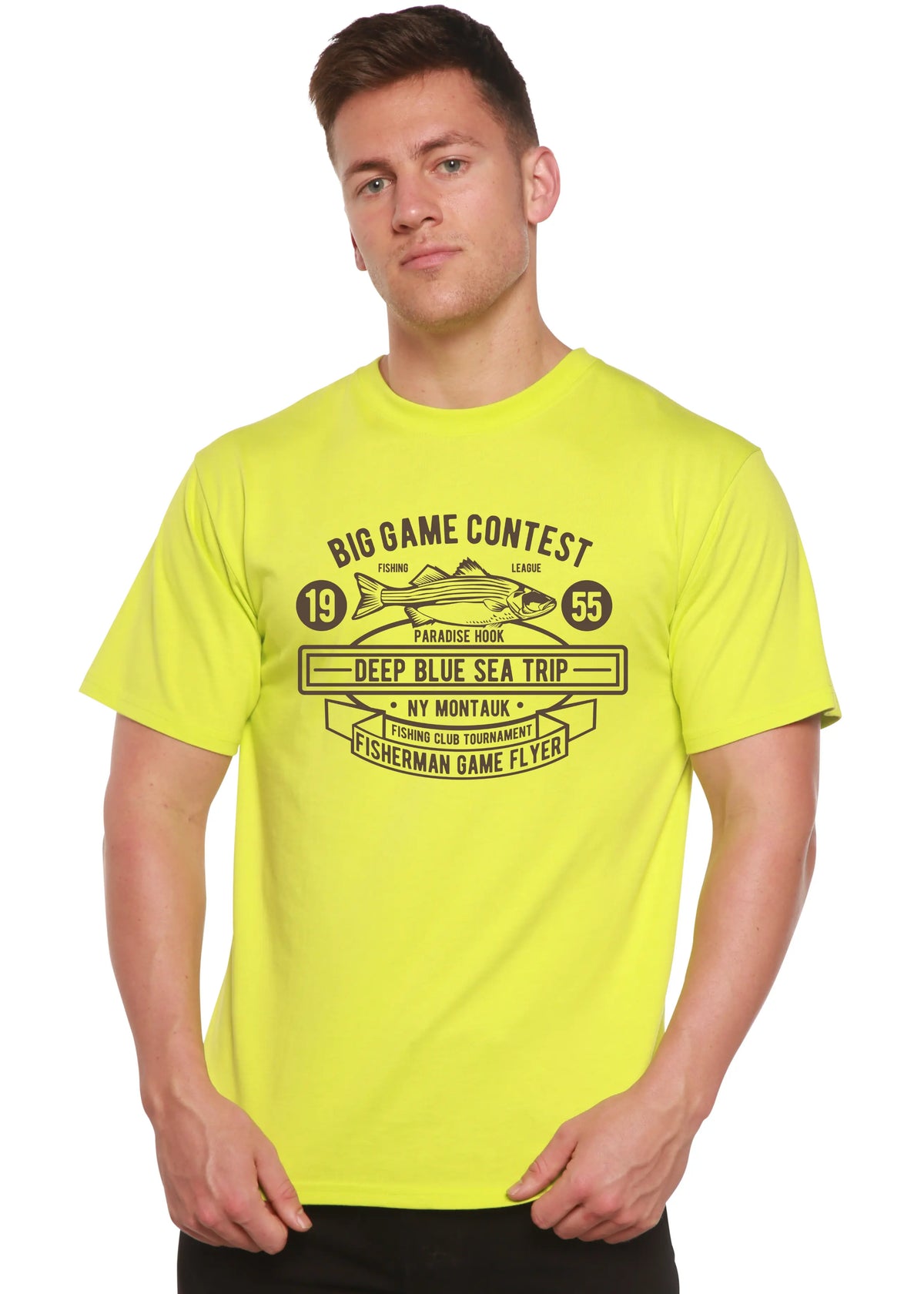Big Game Contest Men's Bamboo Viscose/Organic Cotton Short Sleeve Graphic T-Shirt Spun Bamboo