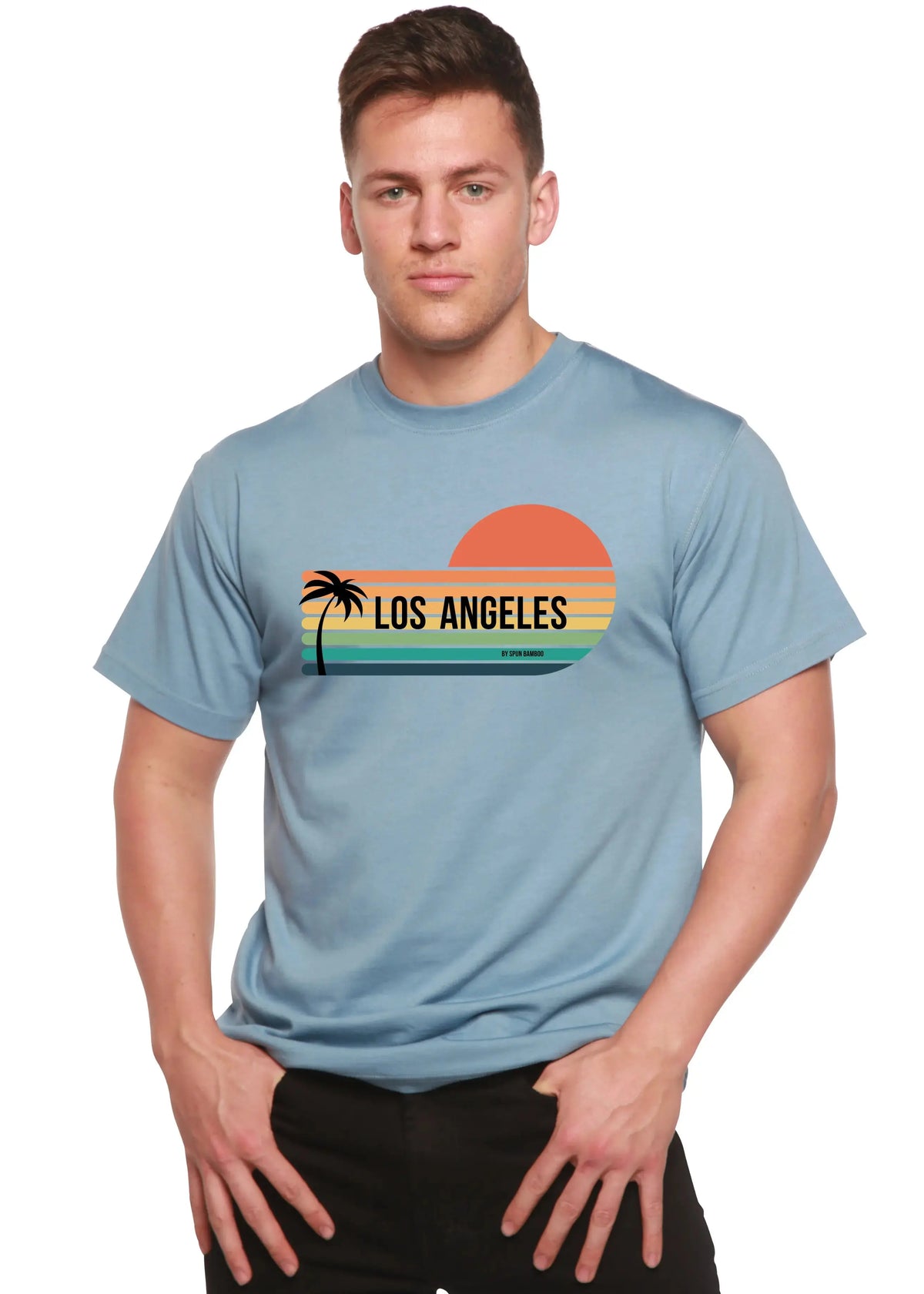 Los Angeles Spun Bamboo Unisex Bamboo Viscose/Organic Cotton Short Sleeve Graphic T-Shirt Spun Bamboo