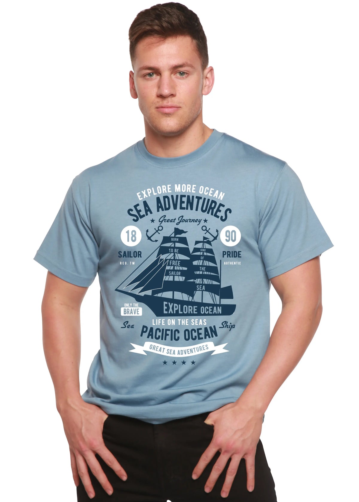 Sea Adventures Spun Bamboo® Men's Bamboo Viscose/Organic Cotton Short Sleeve Graphic T-Shirt Spun Bamboo