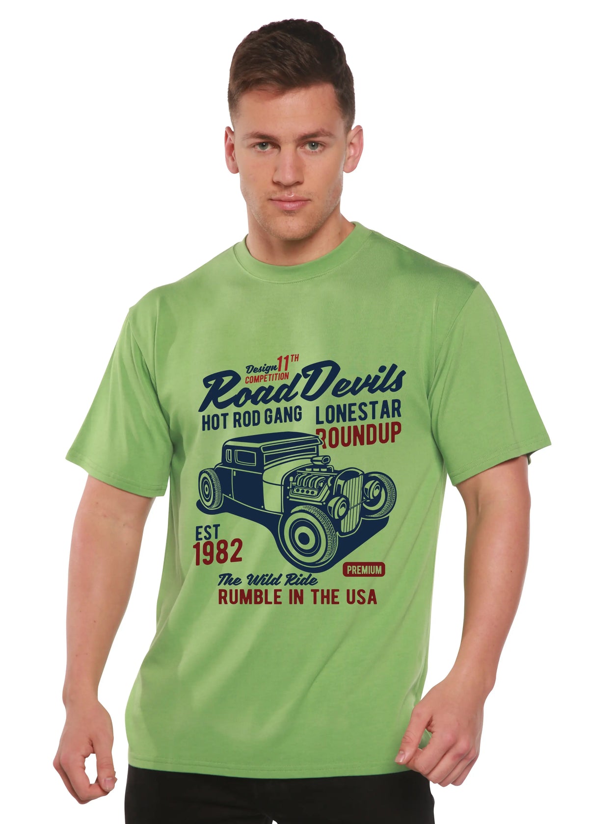 Road Devils Spun Bamboo® Men's Bamboo Viscose/Organic Cotton Short Sleeve Graphic T-Shirt Spun Bamboo