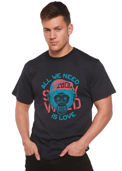 All We Need is Love Men's Bamboo Viscose/Organic Cotton Short Sleeve Graphic T-Shirt Spun Bamboo