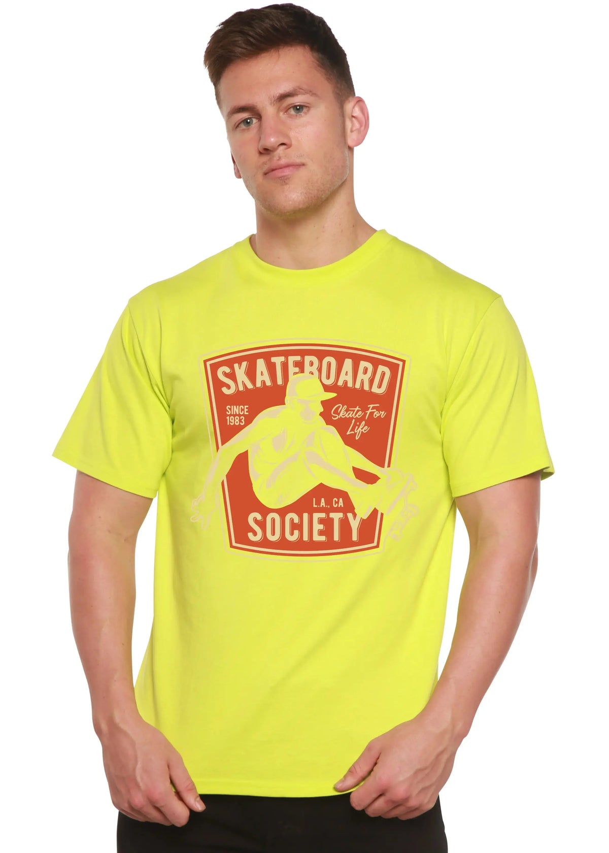 Skateboard Society Men's Bamboo Viscose/Organic Cotton Short Sleeve Graphic T-Shirt Spun Bamboo