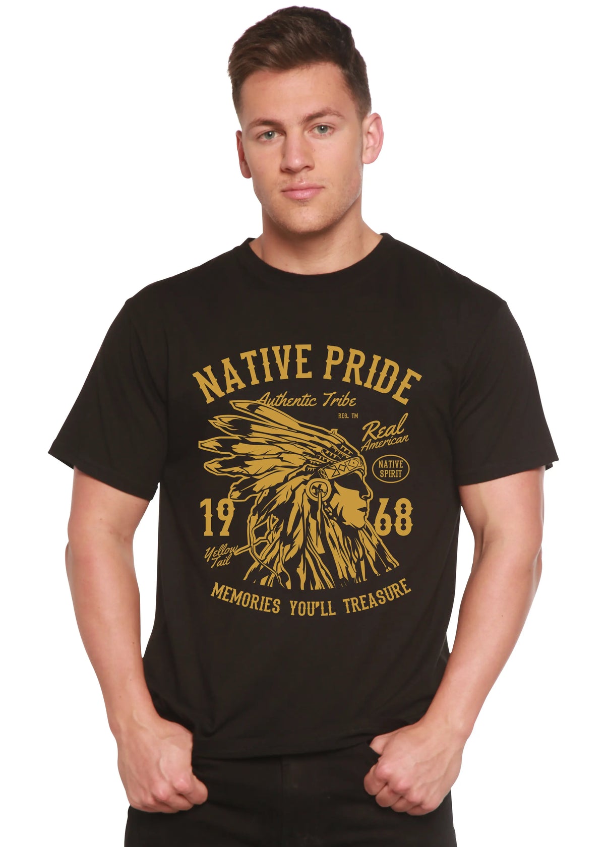 Native Pride Spun Bamboo® Men's Bamboo Viscose/Organic Cotton Short Sleeve Graphic T-Shirt Spun Bamboo