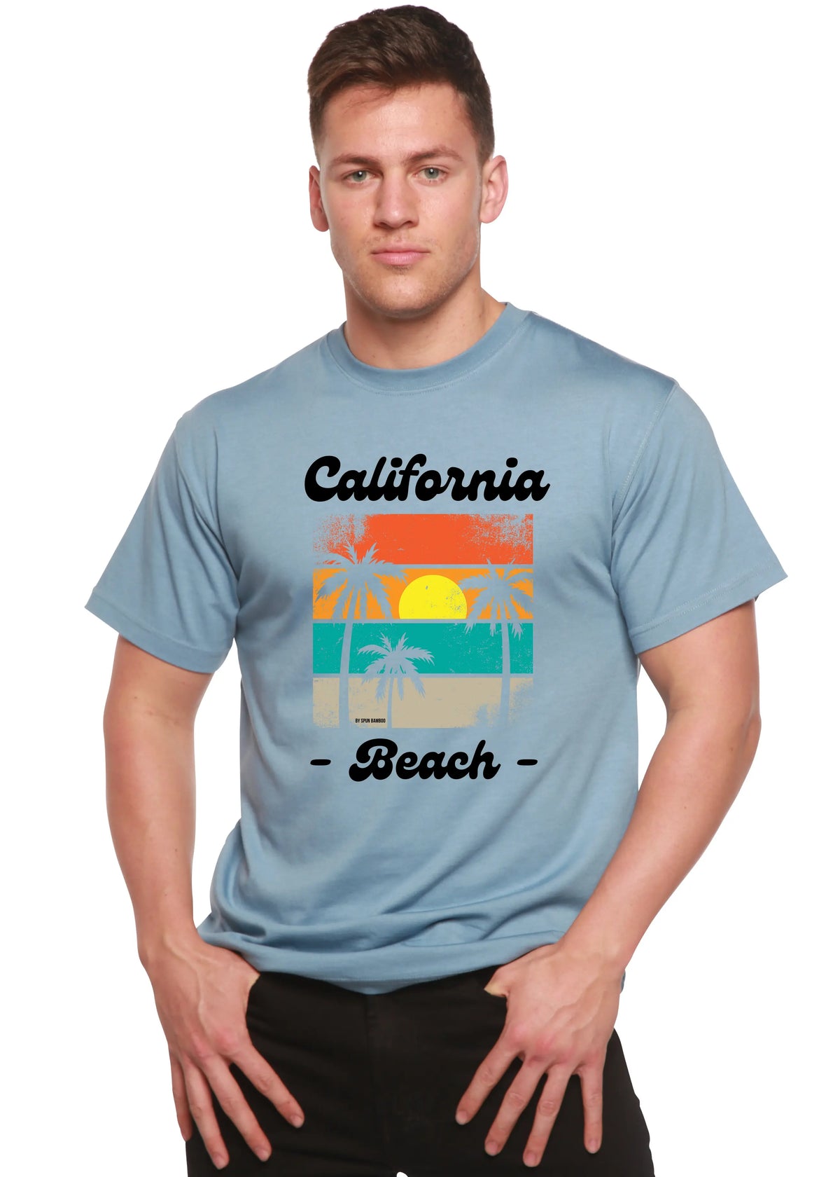 California Beach Unisex Bamboo Viscose/Organic Cotton Short Sleeve Graphic T-Shirt Spun Bamboo