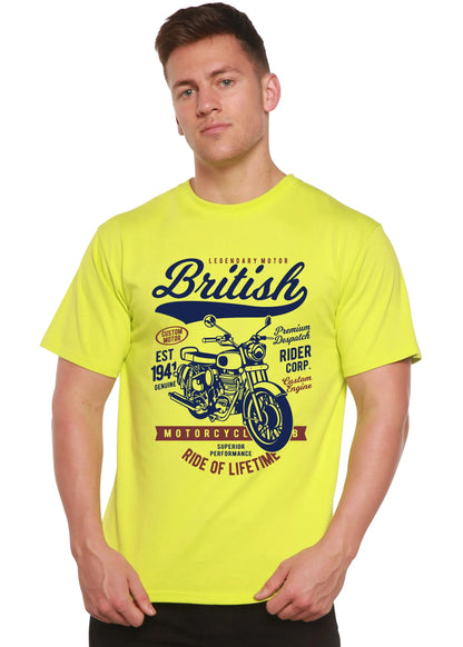 British Motorcycle Men's Bamboo Viscose/Organic Cotton Short Sleeve Graphic T-Shirt Spun Bamboo