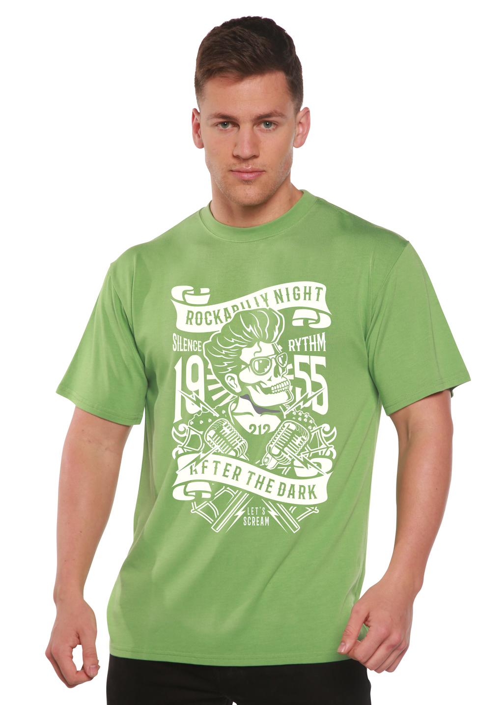 Rockabilly Night Spun Bamboo® Men's Bamboo Viscose/Organic Cotton Short Sleeve Graphic T-Shirt Spun Bamboo