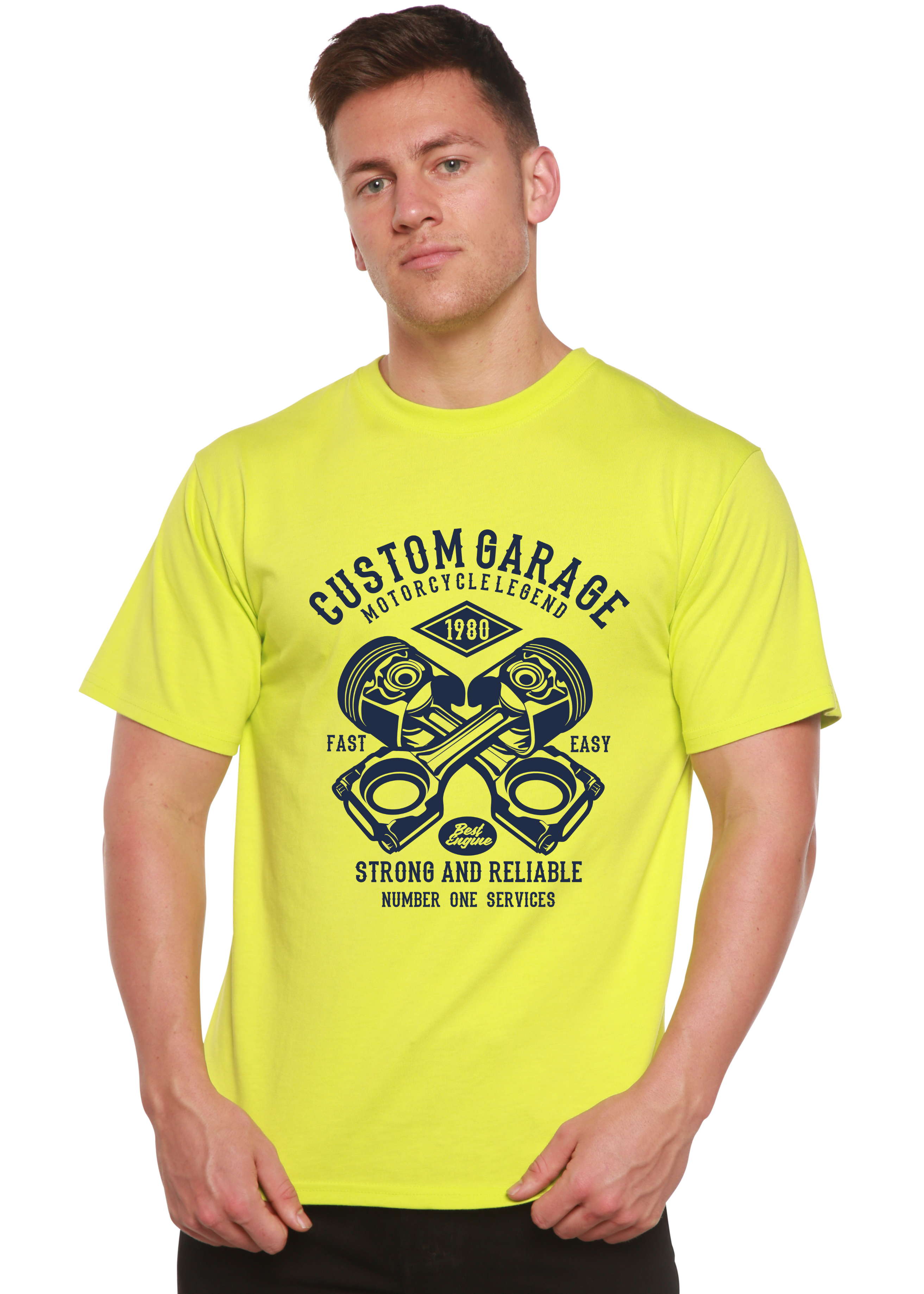 Custom Garage Men's Bamboo Viscose/Organic Cotton Short Sleeve Graphic T-Shirt Spun Bamboo