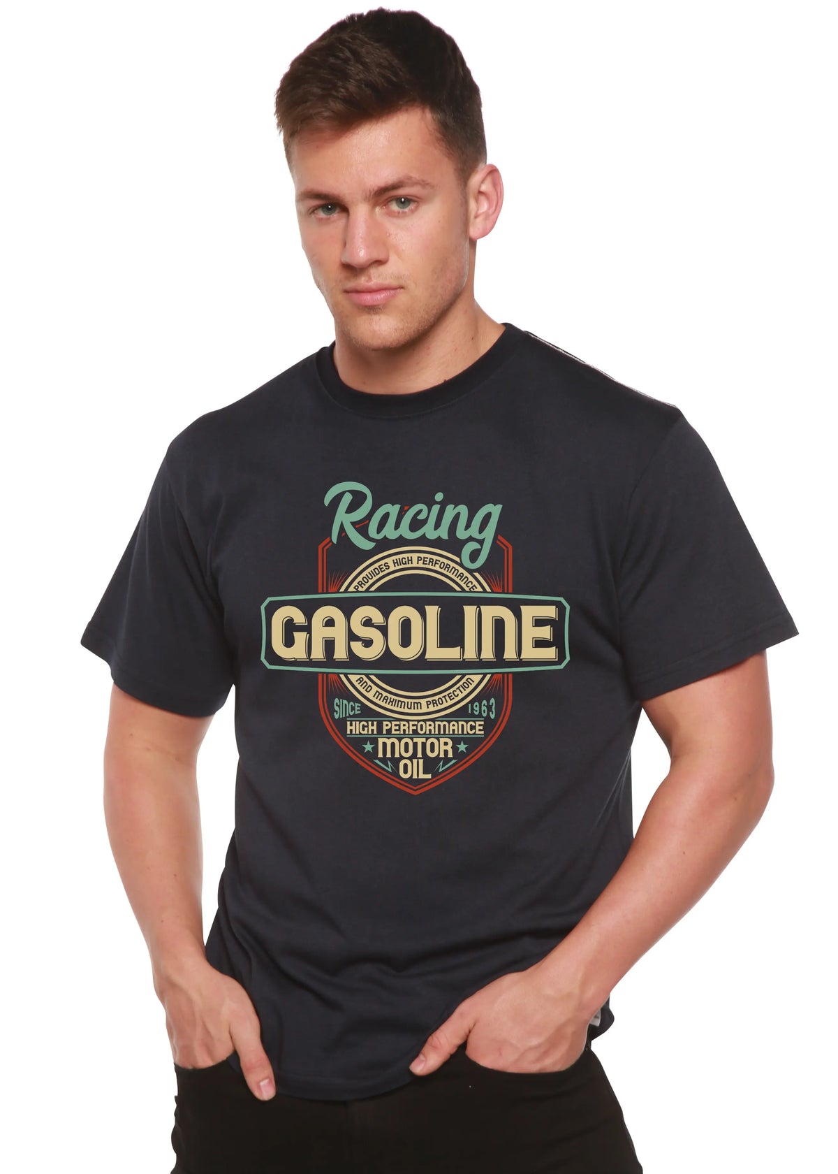 Racing Men's Bamboo Viscose/Organic Cotton Short Sleeve Graphic T-Shirt Spun Bamboo