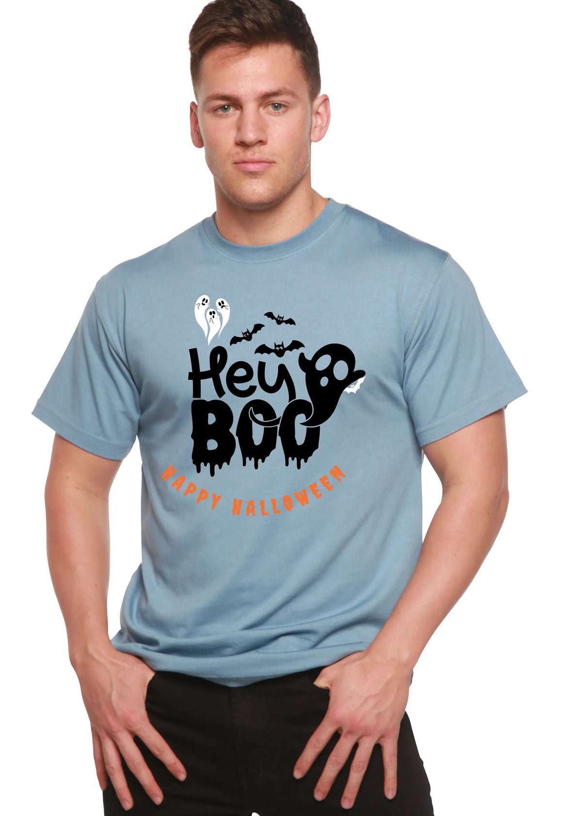 Hey Boo Men's Bamboo Viscose/Organic Cotton Short Sleeve Graphic T-Shirt Spun Bamboo