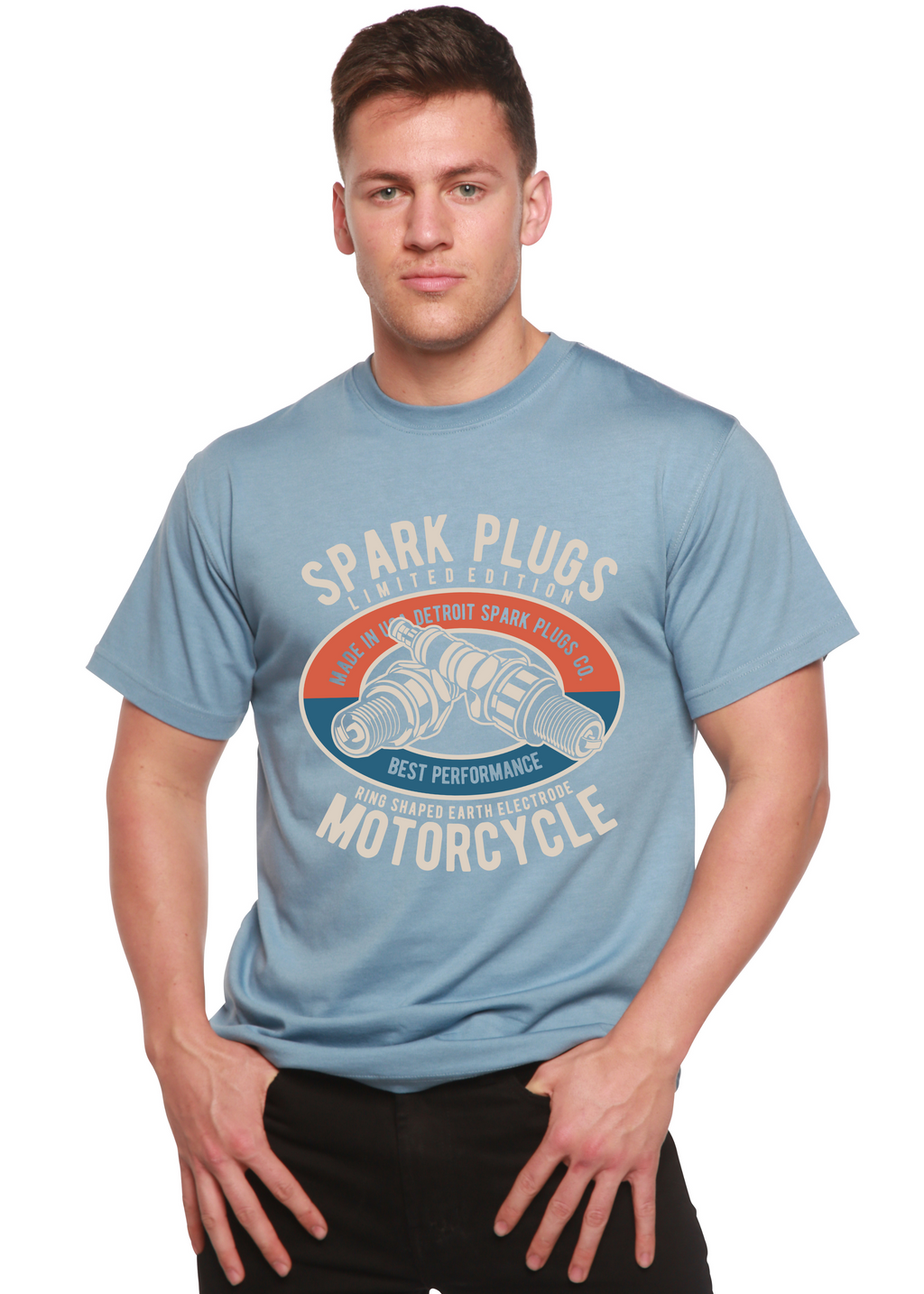 Spark Plugs Spun Bamboo® Men's Bamboo Viscose/Organic Cotton Short Sleeve Graphic T-Shirt Spun Bamboo