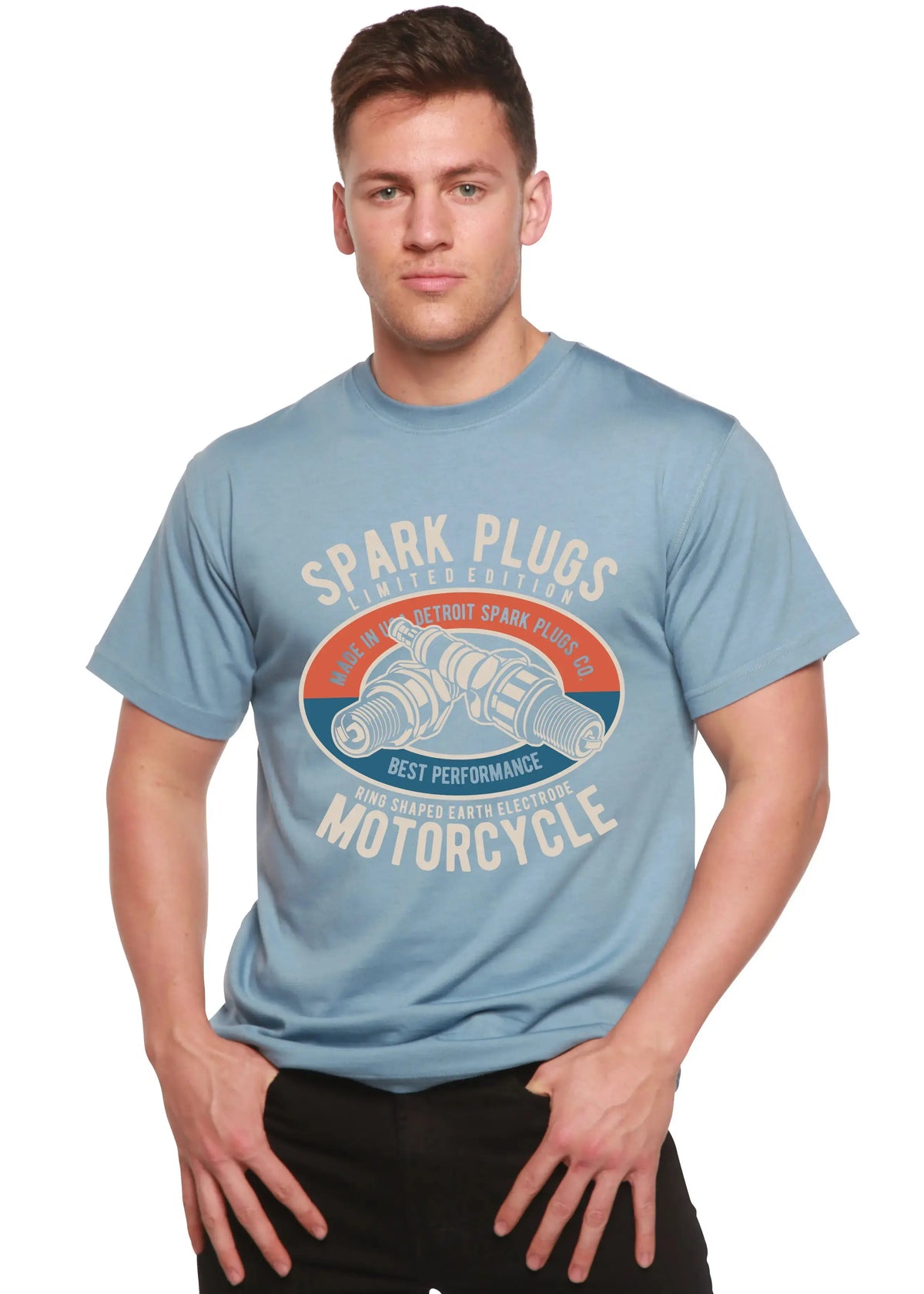 Spark Plugs Spun Bamboo® Men's Bamboo Viscose/Organic Cotton Short Sleeve Graphic T-Shirt Spun Bamboo