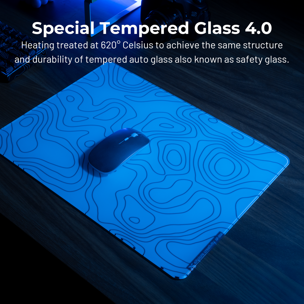 XVX Space Pad Glass Gaming Mouse Pad with Anti-Slip Rubber Base XVX Keyboard Channel