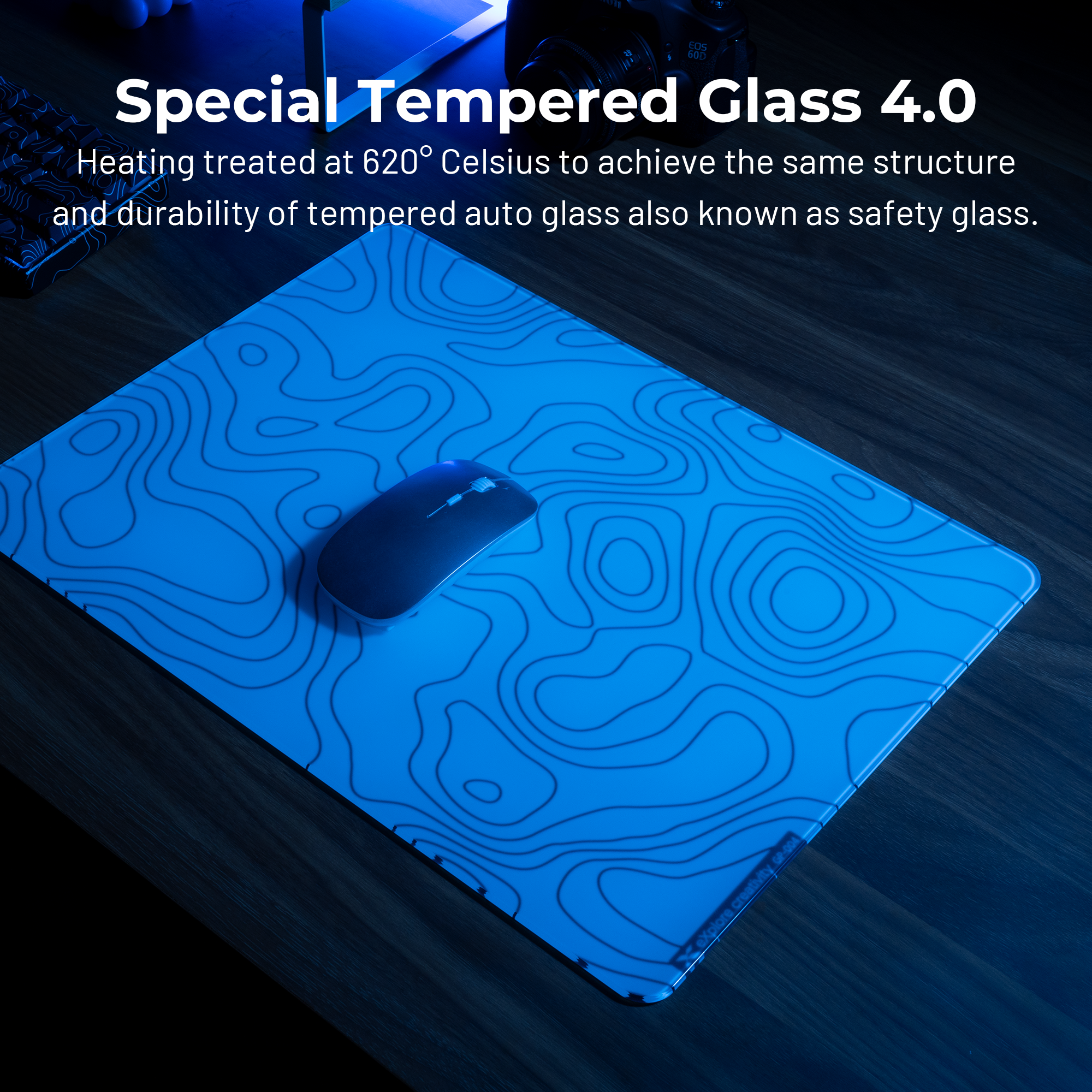 XVX Space Pad Glass Gaming Mouse Pad with Anti-Slip Rubber Base XVX Keyboard Channel