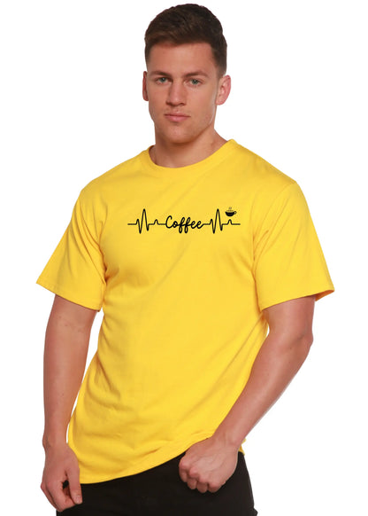 Heartbeat Coffee Unisex Bamboo/Cotton Graphic T-Shirt Spun Bamboo