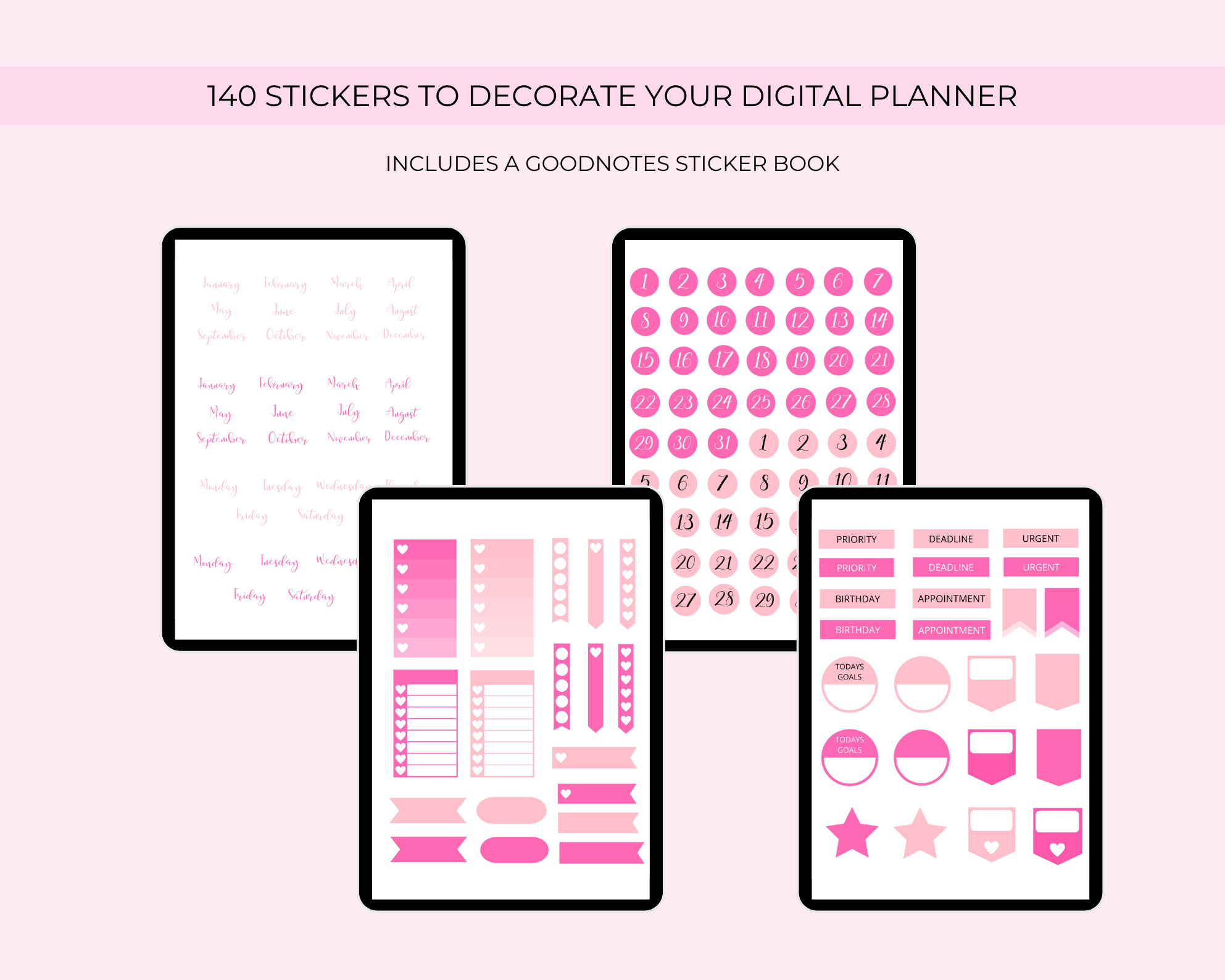 2026 Simply Elegant Digital Planner in Pink Jessica Autumn