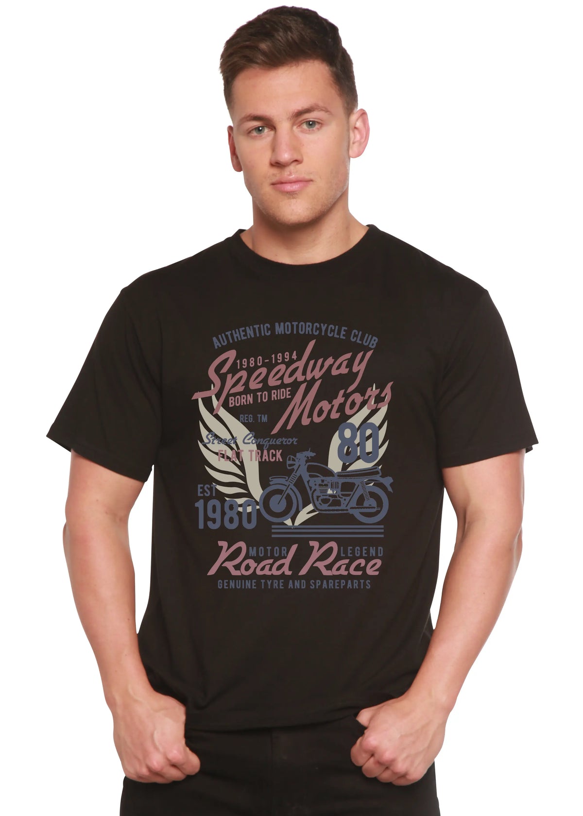 Speedway Motor Spun Bamboo® Men's Bamboo Viscose/Organic Cotton Short Sleeve Graphic T-Shirt Spun Bamboo
