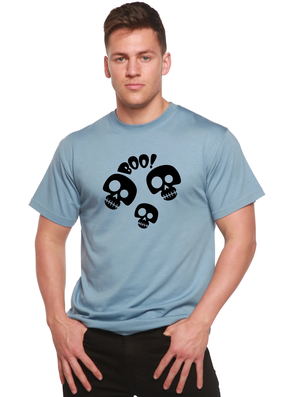 Halloween Boo Unisex Bamboo Viscose/Organic Cotton Short Sleeve Graphic T-Shirt Spun Bamboo