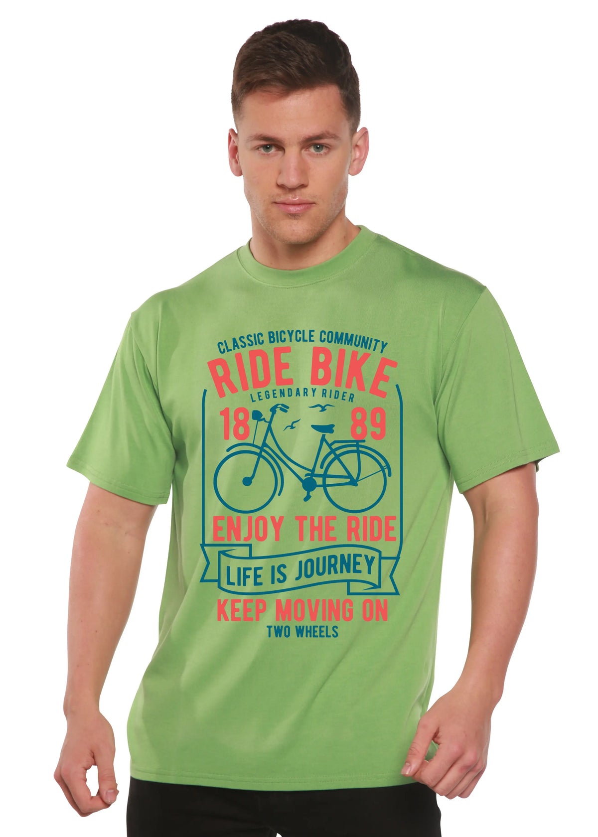 Ride Bike Spun Bamboo® Men's Bamboo Viscose/Organic Cotton Short Sleeve Graphic T-Shirt Spun Bamboo
