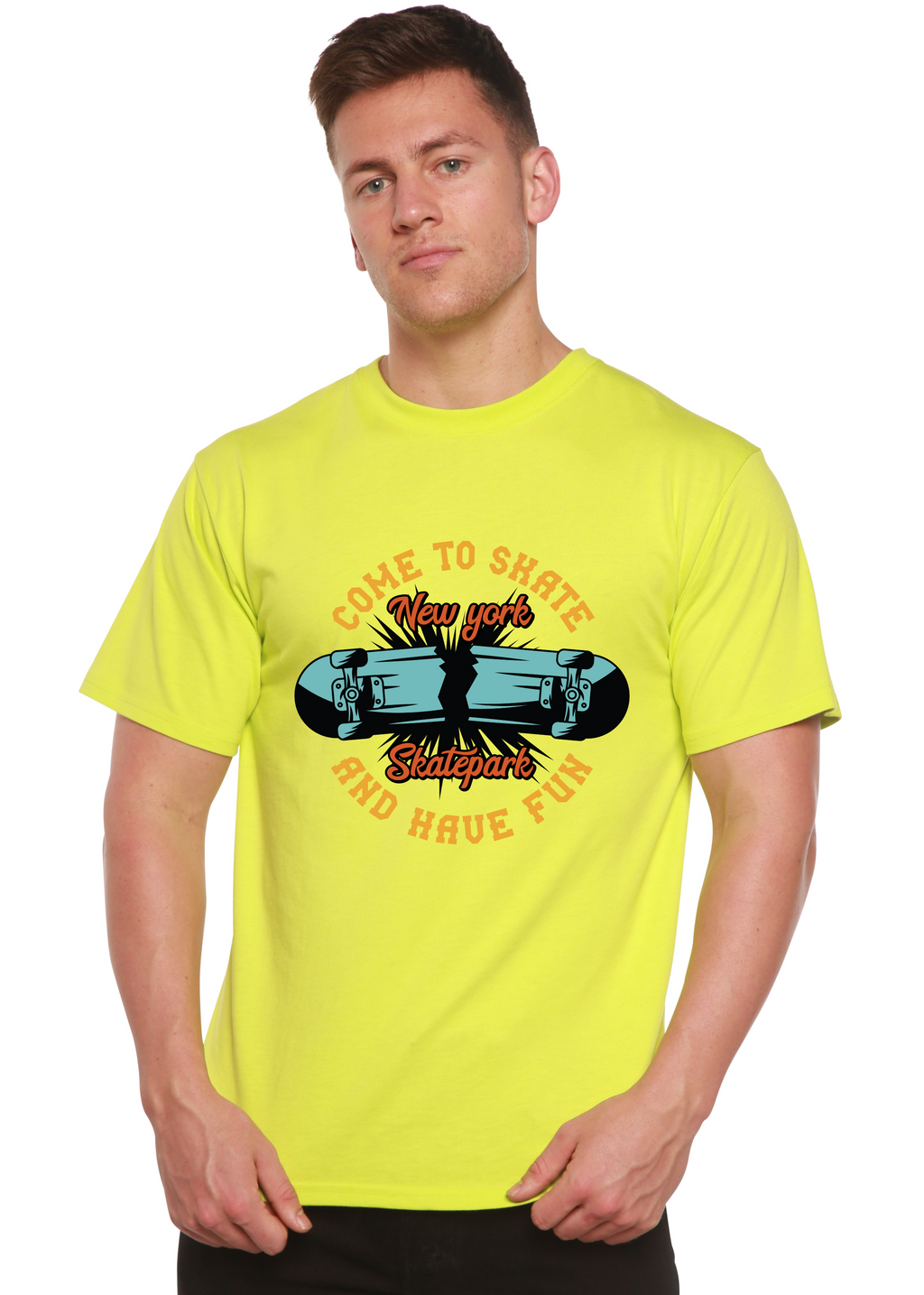 New York Skatepark Men's Bamboo Viscose/Organic Cotton Short Sleeve Graphic T-Shirt Spun Bamboo