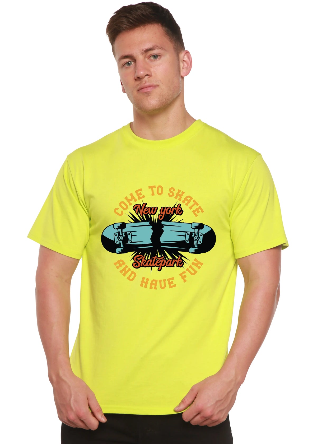 New York Skatepark Men's Bamboo Viscose/Organic Cotton Short Sleeve Graphic T-Shirt Spun Bamboo
