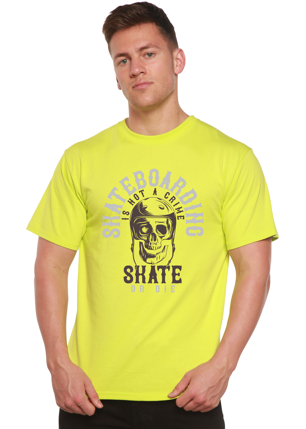 Skate Boarding Men's Bamboo Viscose/Organic Cotton Short Sleeve Graphic T-Shirt Spun Bamboo