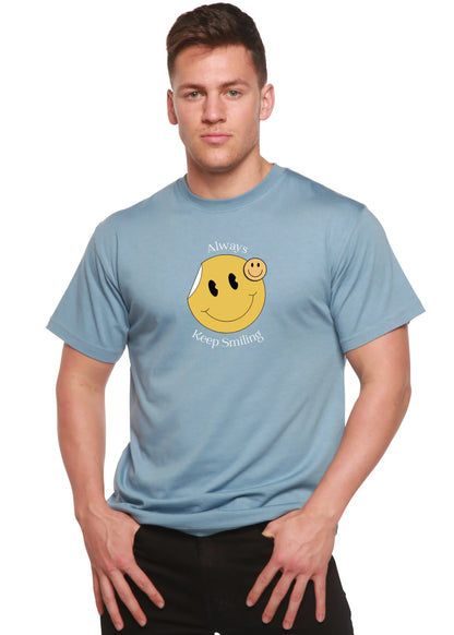 Always Keep Smiling Men's Bamboo Viscose/Organic Cotton Short Sleeve Graphic T-Shirt Spun Bamboo